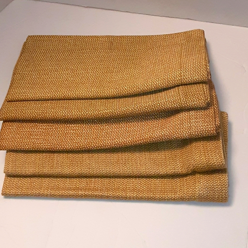 NAPKINS WOVEN GOLD BROWN TEXTURED ULTRA Luxury LARGE NEW (5)